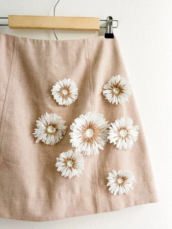 AJE Dorothy Flower Cotton and Linen Mini Skirt SZ 6 - Picture 6 of 12